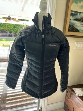 Columbia Women's 650 Turbo Down Omni heat Black Quilted Jacket XS X Small